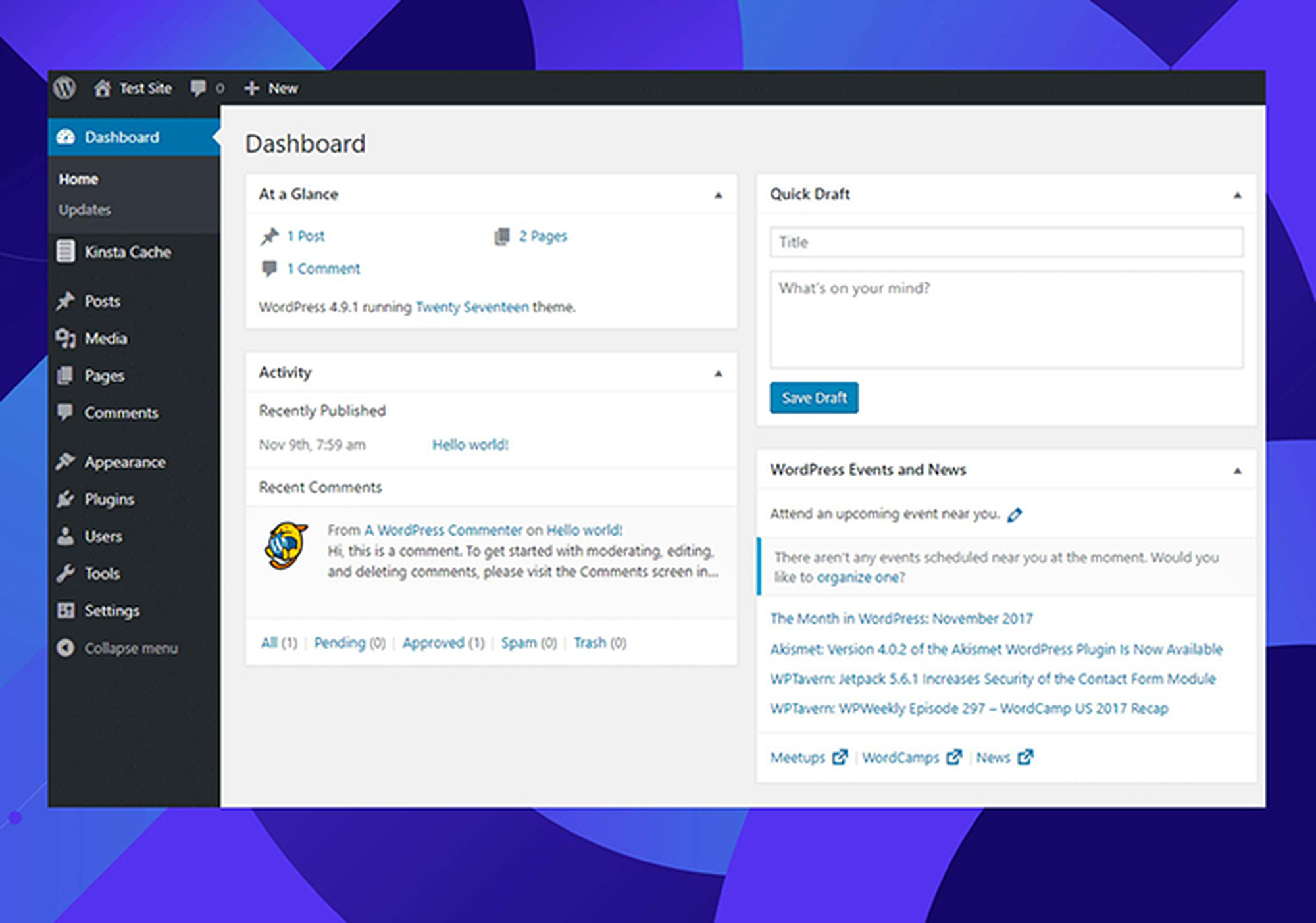 cấu trúc trang quản lý 